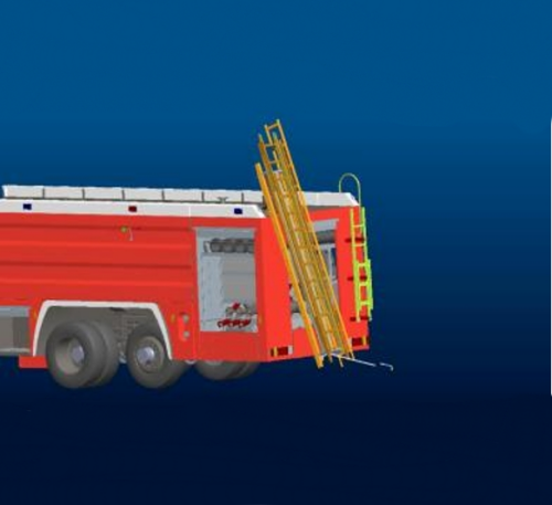 Vertical Ladder Access System For Fire Truck