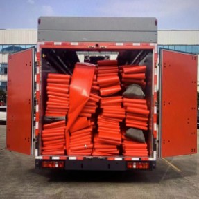 Water hose winding system for fire truck